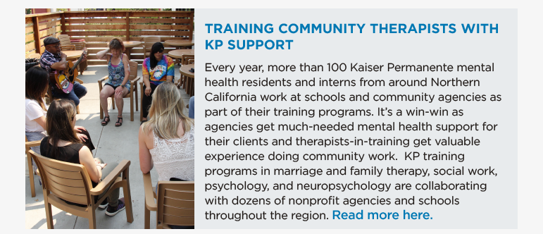 Training Community Therapists with KP Support