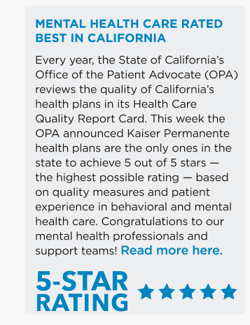 Mental Health Care Rated Best in California