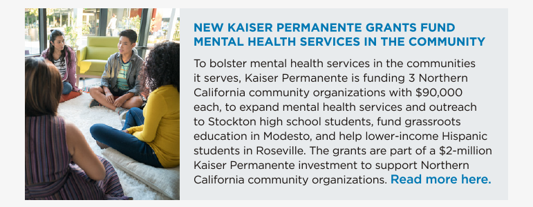 New Kaiser Permanente Grants Fund Mental Health Services in the Community