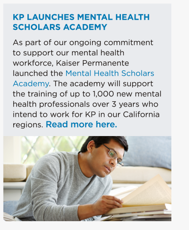 KP Launches Mental Health Scholars Academy