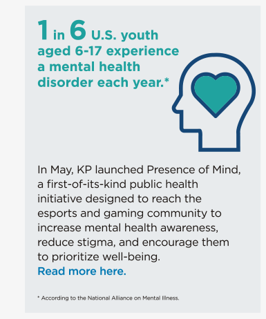 1 in 6 U.S. youth aged 6-17 experience a mental health disorder each year