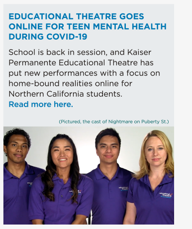 Educational Theatre goes online for teen mental health during Covid-19