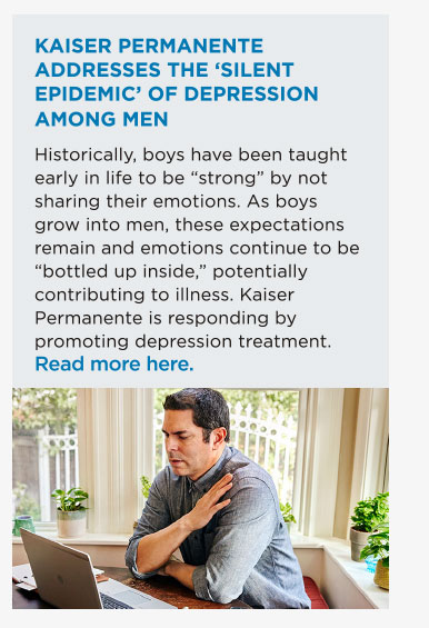 Kaiser Permanenete addresses the silent epidemic of depression among men