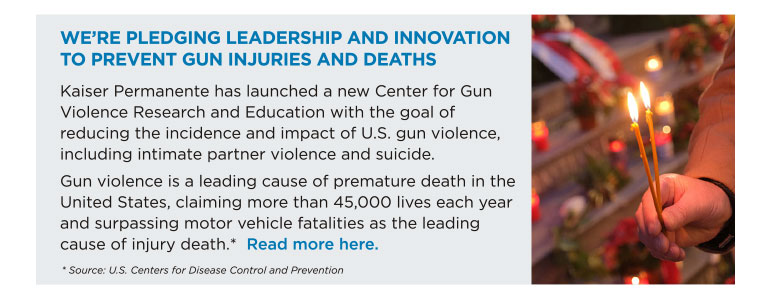 WE’RE PLEDGING LEADERSHIP AND INNOVATION TO PREVENT GUN INJURIES AND DEATHS