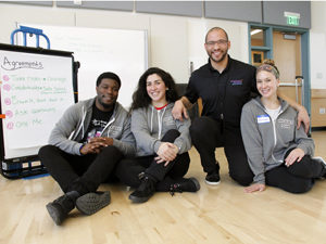 The Resilient Squad pose after a workshop at Syvlester Greenwood Academy in Richmond.
